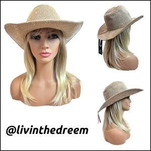 Knit Sequined Cowboy Western Hat - Wild Fable™ Gold/ Tan